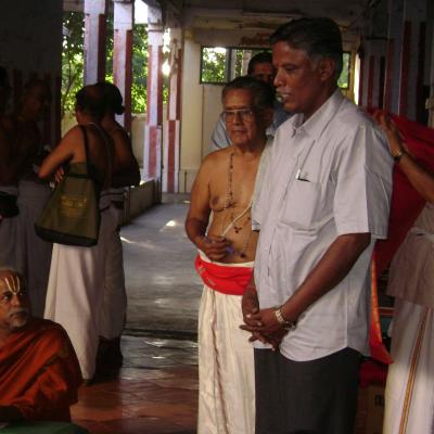 Mr Chinnamani Headmaster Of Govt H.s. School Addressing The Audience