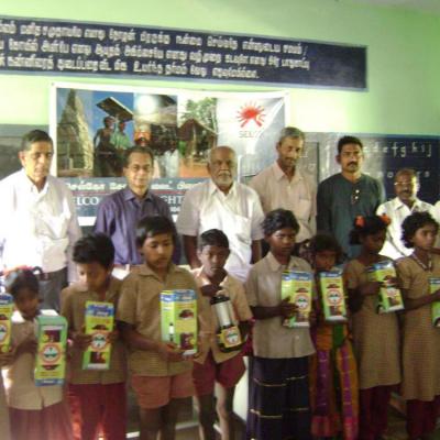 Dpf Selco And Other Guests Of The Function With Students Presented With Portable Solar Lanterns