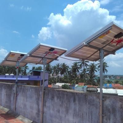 Solar Panels Against The Cloudy Sky