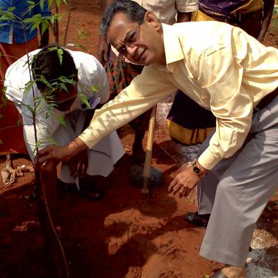 V.parthasarathy Mt Dpf Planting A Sampling To Commemorate The Occasion